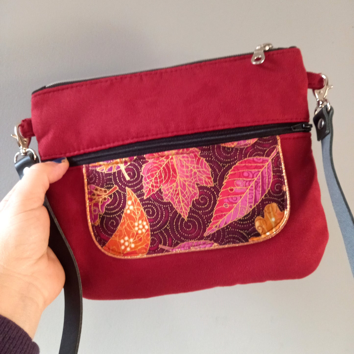 Sac Musette brique feuilles d'automne