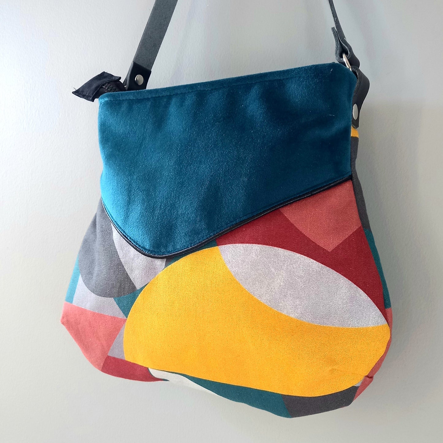 Sac Poire velours graphique
